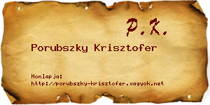 Porubszky Krisztofer névjegykártya