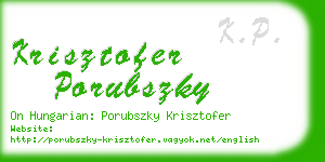 krisztofer porubszky business card